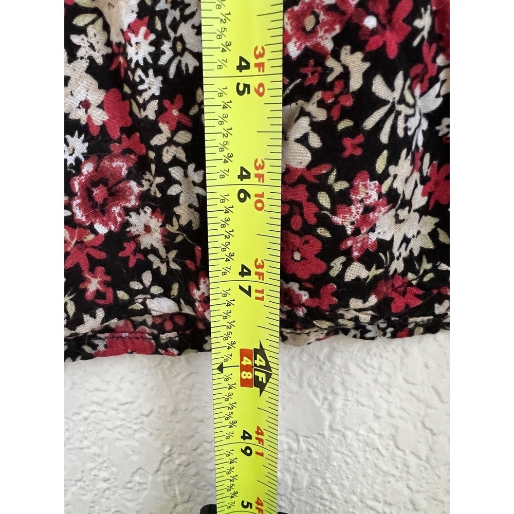 Ease Sport Womens Ditsy Floral Maxi Dress Black Red Sleeveless Rayon Size 10 - Picture 6 of 7